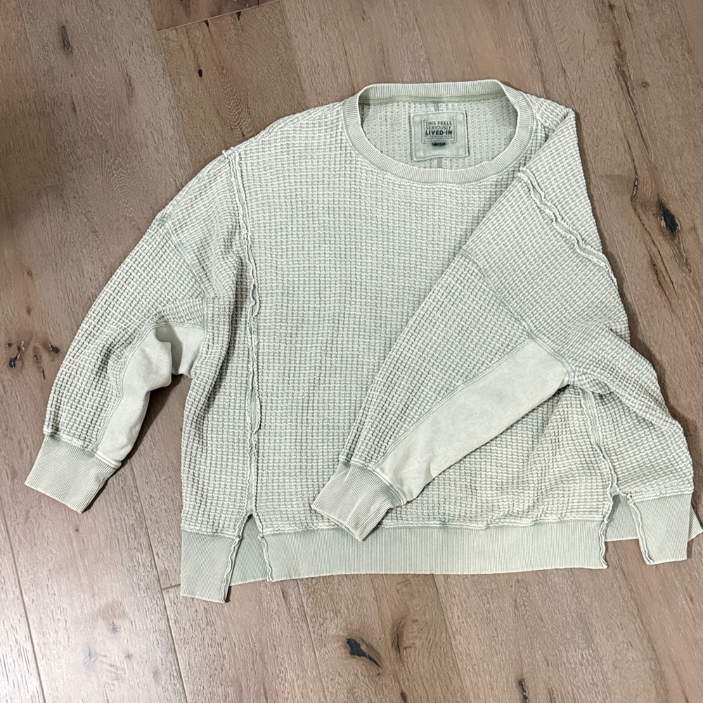 American Eagle Outfitters Textured Cream Sweater